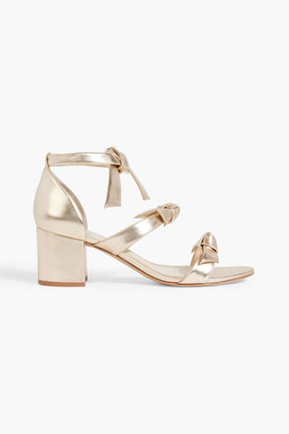 ALEXANDRE BIRMAN LOLITA 60 BOW-DETAILED METALLIC LEATHER SANDALS - Size 41