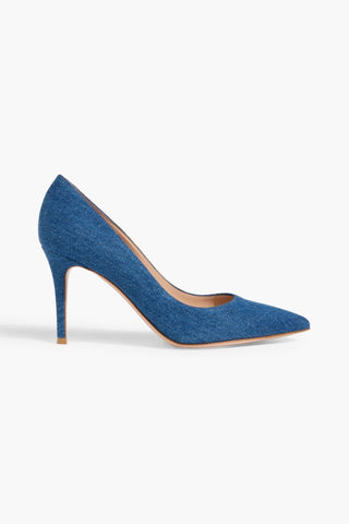 GIANVITO ROSSI GIANVITO 85 DENIM PUMPS - Size 36