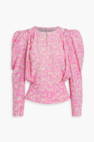 ISABEL MARANT ZARGA PRINTED STRETCH-SILK BLOUSE - Size 42