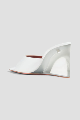 AMINA MUADDI LUPITA LEATHER WEDGE MULES - Size 37