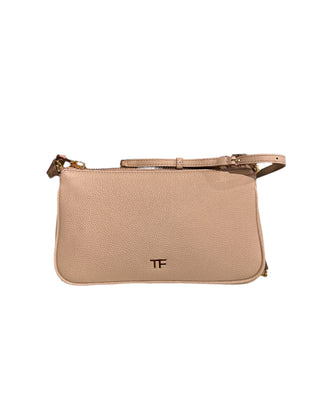 Tom Ford TOM FORD Grained Leather TF Logo Mini Crossbody Bag Beige