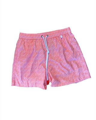 ISAIA Isaia Geometric Print Drawstring Swim Trunks Pink