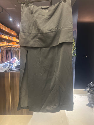 Tom Ford Woven Draped Panel Side-Slit Midi Skirt