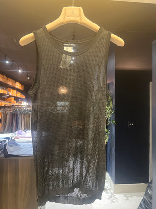 Tom Ford Perforated Knit Tank Top Black