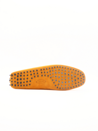 Tods Orange Suede Laced Braided Gommino Driver Shoe