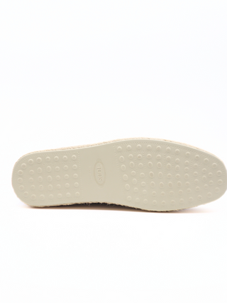 Tods Grey Suede Navy Trim Espadrille