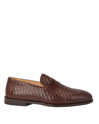 Brunello Cucinelli Brunello Cucinelli Woven Leather Penny Loafers