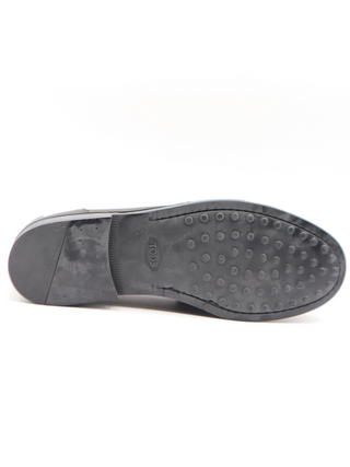 Tods Polished Leather T-Coin Penny Loafers Black