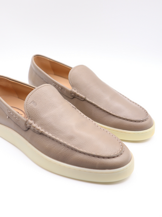 Tods Beige Grained Leather Moccasin Slip-On Shoes