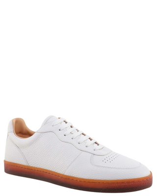 Brunello Cucinelli Grained Leather Low-Top Sneakers with Contrast Sole