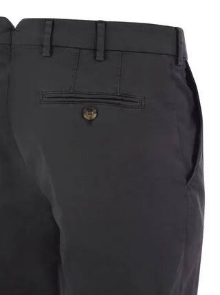 Brunello Cucinelli Cotton Flat-Front Slim-Fit Trousers Anthracite