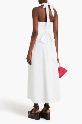 MARA HOFFMAN PAULA CUTOUT TENCEL-BLEND HALTERNECK MIDI WRAP DRESS - Size 0