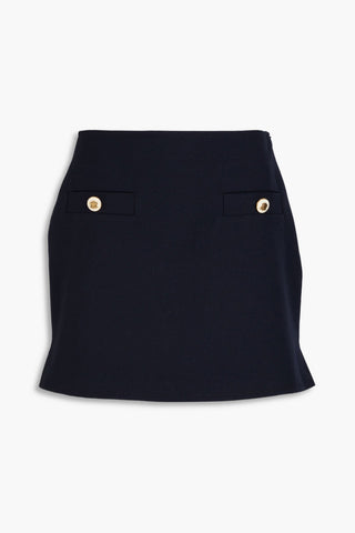 SANDRO WOOL-BLEND TWILL MINI SKIRT - Size 42