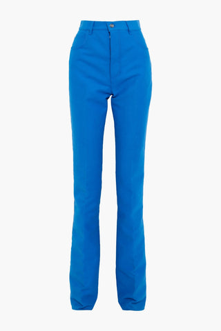 BOTTEGA VENETA COTTON AND SILK-BLEND MOLESKIN BOOTCUT PANTS - Size 40