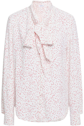 EQUIPMENT PUSSY-BOW PRINTED CREPE BLOUSE - Size L