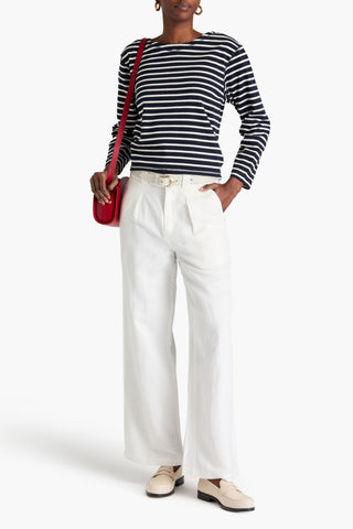 ALEX MILL MADELINE PLEATED LINEN, LYOCELL AND COTTON-BLEND TWILL WIDE-LEG PANTS - Size 8