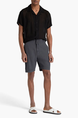OFFICINE GÉNÉRALE PHIL LYOCELL, LINEN AND COTTON-BLEND SHORTS - Size 50