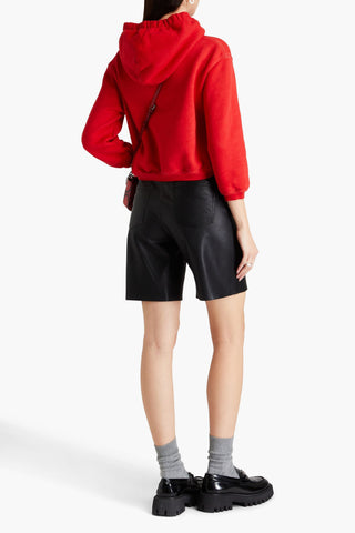 ALEXANDER WANG GLITTERED FRENCH COTTON-TERRY HOODIE - Size S