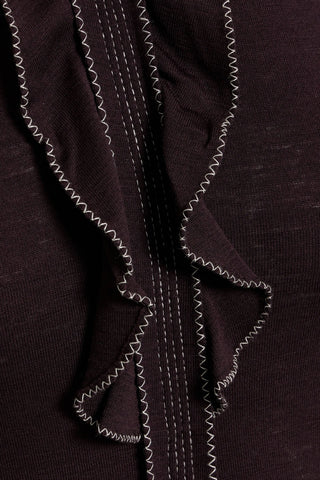 ULLA JOHNSON ASHA RUFFLED WOOL TOP - Size M
