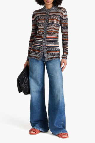MISSONI SPACE-DYED POINTELLE-KNIT SHIRT - Size 44