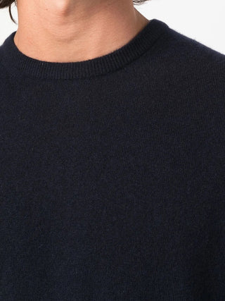 Zegna Navy Blue Cashmere Crewneck Sweater