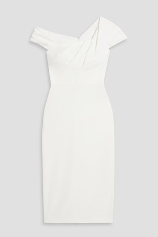 MARCHESA NOTTE PLEATED CREPE MIDI DRESS - Size 4
