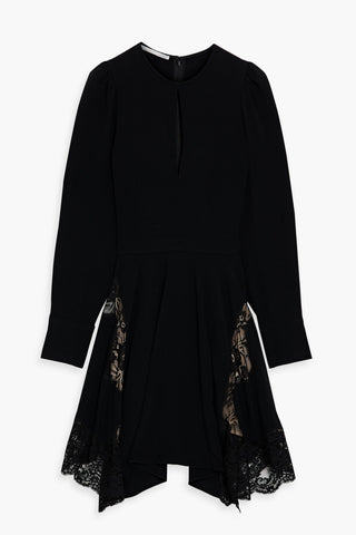 STELLA MCCARTNEY CELESTE LACE-PANELED CREPE DRESS - Size 44