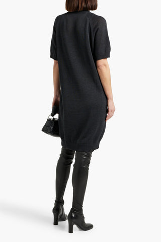 BRUNELLO CUCINELLI BEAD-EMBELLISHED COTTON MINI DRESS - Size M