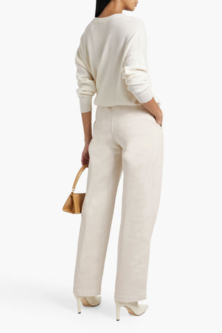 BRUNELLO CUCINELLI PLEATED HIGH-RISE STRAIGHT-LEG JEANS - Size 42