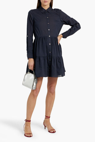 VERONICA BEARD JEMILA TIERED COTTON MINI SHIRT DRESS - Size XL