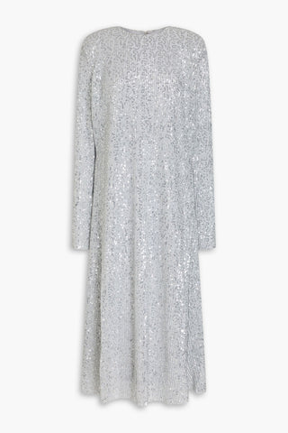 STINE GOYA CELSIA SEQUINED RIBBED-KNIT MIDI DRESS - Size M