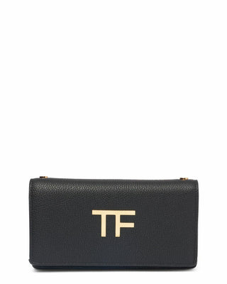 Tom Ford Pebbled Leather TF Logo Mini Flap Bag