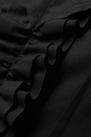 COMMISSION RUFFLED PANELED COTTON-POPLIN MINI DRESS - Size 4