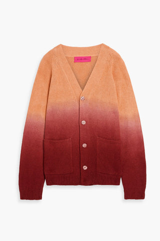 THE ELDER STATESMAN NORA LITE DIP-DYED COTTON CARDIGAN - Size L