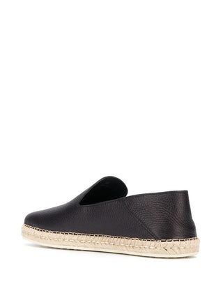 Tods Pebbled Leather Espadrille Loafers