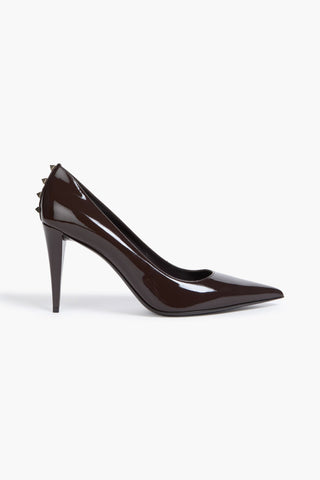 VALENTINO GARAVANI ROCKSTUD PATENT-LEATHER PUMPS - Size 38