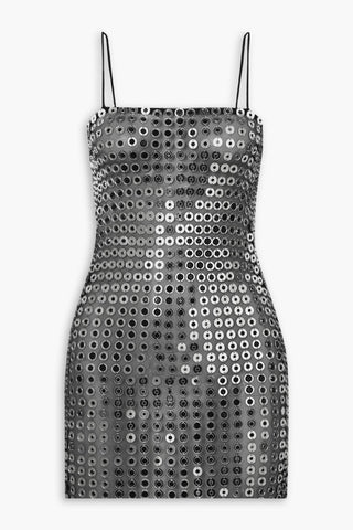 RETROFÊTE MADDY EMBELLISHED TULLE MINI DRESS - Size XL