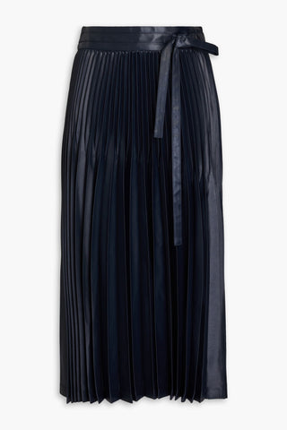 3.1 PHILLIP LIM CHINTZ PLEATED SATIN MIDI SKIRT - Size 8
