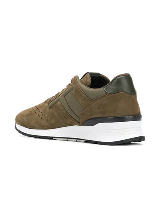 Tods Suede Perforated Low-Top Sneakers with Contrast Sole