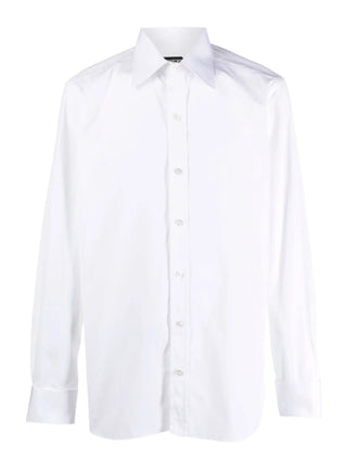 Tom Ford Cotton Point-Collar Dress Shirt White
