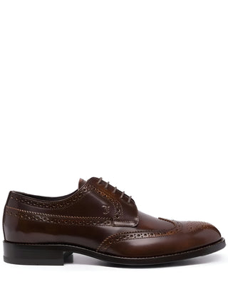Tod's Polished Leather Brogue Derbies Brown