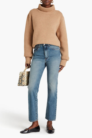 TOTEME FADED HIGH-RISE STRAIGHT-LEG JEANS - Size 25W-32L