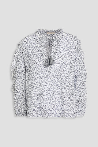 ULLA JOHNSON LILLIAN FLORAL-PRINT COTTON-CREPON BLOUSE - Size 6