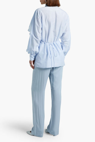 STELLA MCCARTNEY SCALLOPED COTTON AND SILK-BLEND SHIRT - Size 38