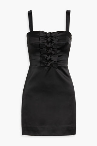 VERONICA BEARD KENNEDY BOW-DETAILED SATIN MINI DRESS - Size 6