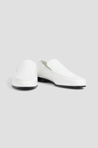 TOTEME CROC-EFFECT LEATHER LOAFERS - Size 38