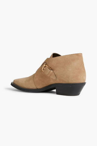 TOD'S BUCKLED SUEDE ANKLE BOOTS - Size 36