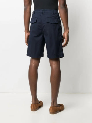 Brunello Cucinelli Cotton Panelled Utility Shorts in Navy