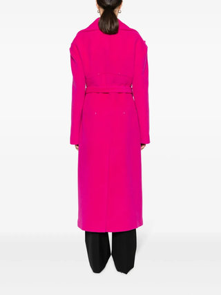 Tom Ford Wool-Blend Belted Wrap Coat Fuchsia