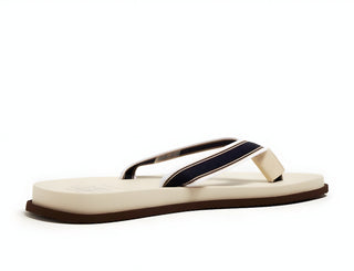 Brunello Cucinelli Striped Fabric Platform Flip-Flop Sandals